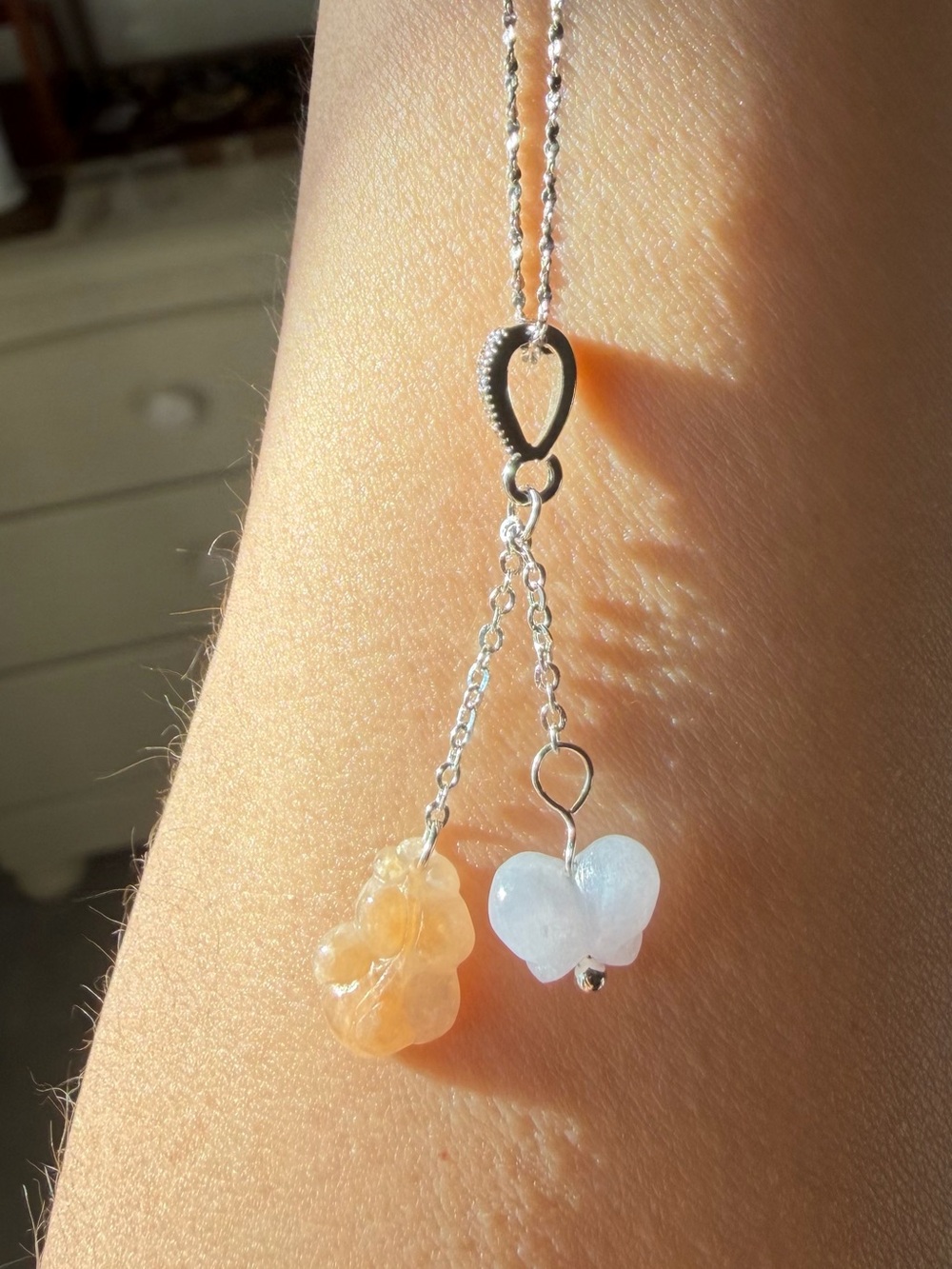 Natural Grade A Burmese Ice Jadeite Dangle Pendant
